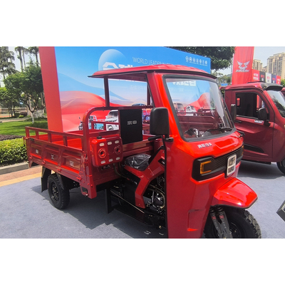 400-500kg μειωμένο βάρος Μηχανοκίνητο μοτοσυκλέτο φορτίου τρίκυκλος με καμπίνα / κινητήρα βενζίνης